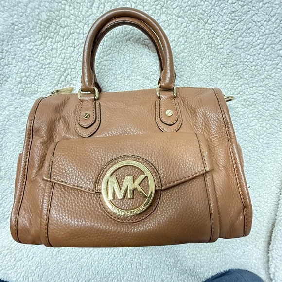 Michael Kors Tan Leather Satchel with Gold Accents - Picture 2 of 8